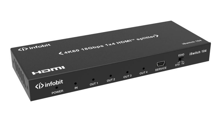 Сплиттер Infobit iSwitch 104 4K60 18Gbps 1x4 HDMI splitter, smart EDID